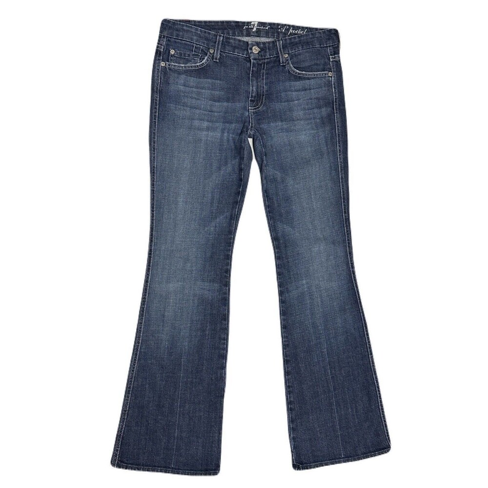 7 For All Mankind Womens 28 A-Pocket Bootcut Medium Wash Jeans EUC 32x30 Y2K